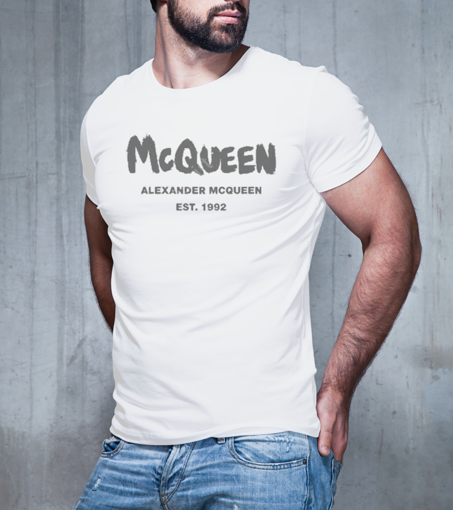 McQueen Alexander McQueen Est 1992 Fashion Label Branding T-Shirt