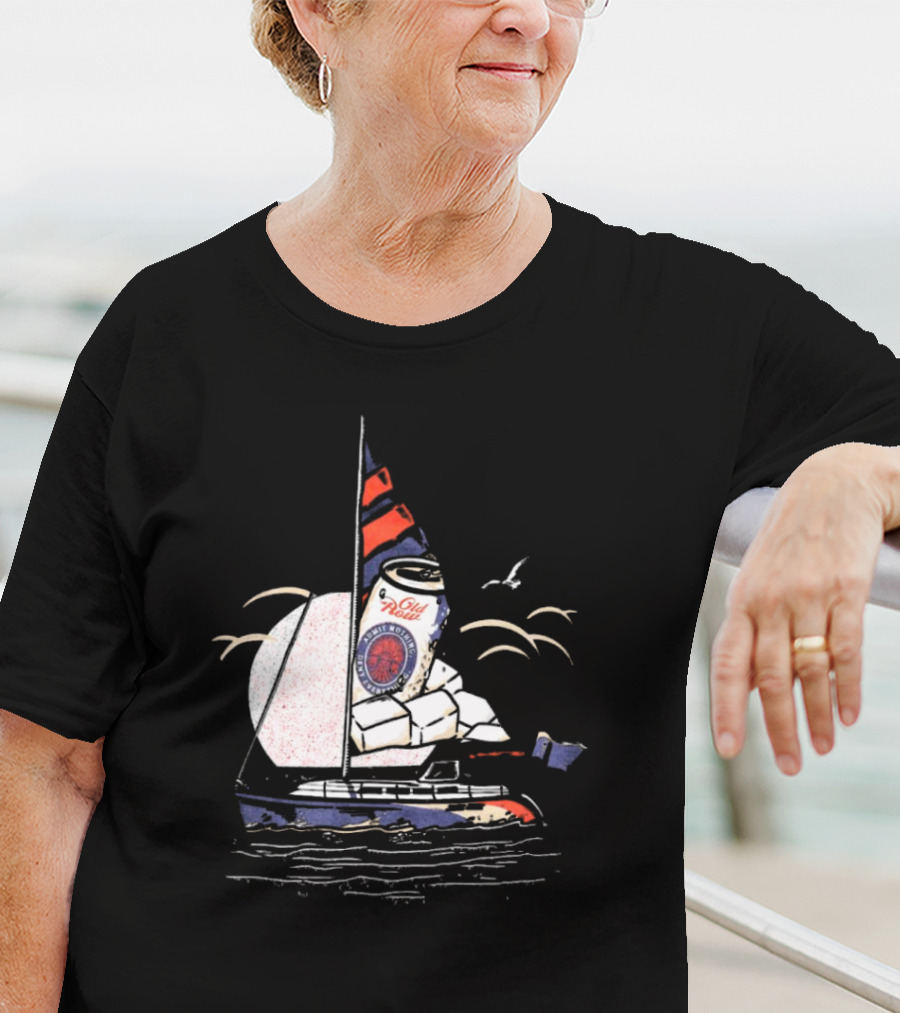 Old Milwaukee Can Sailboat Retro T-Shirt