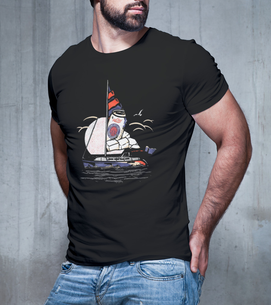 Old Milwaukee Can Sailboat Retro T-Shirt