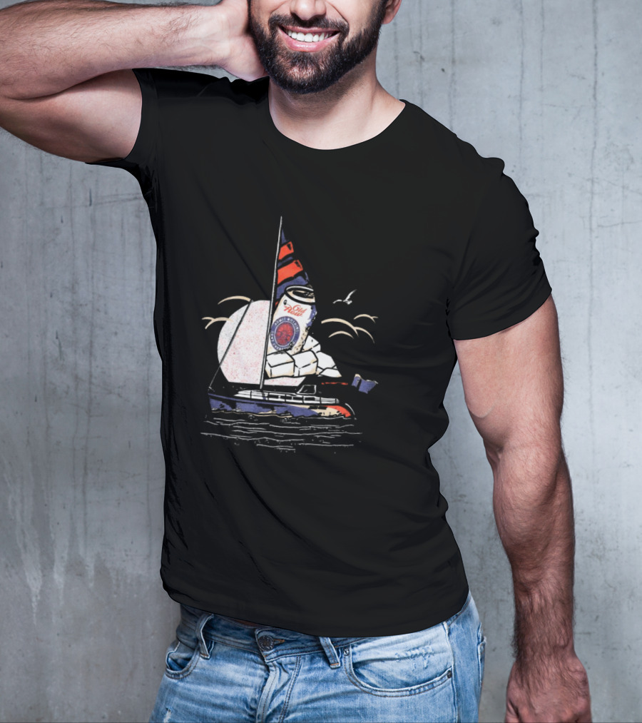 Old Milwaukee Can Sailboat Retro T-Shirt