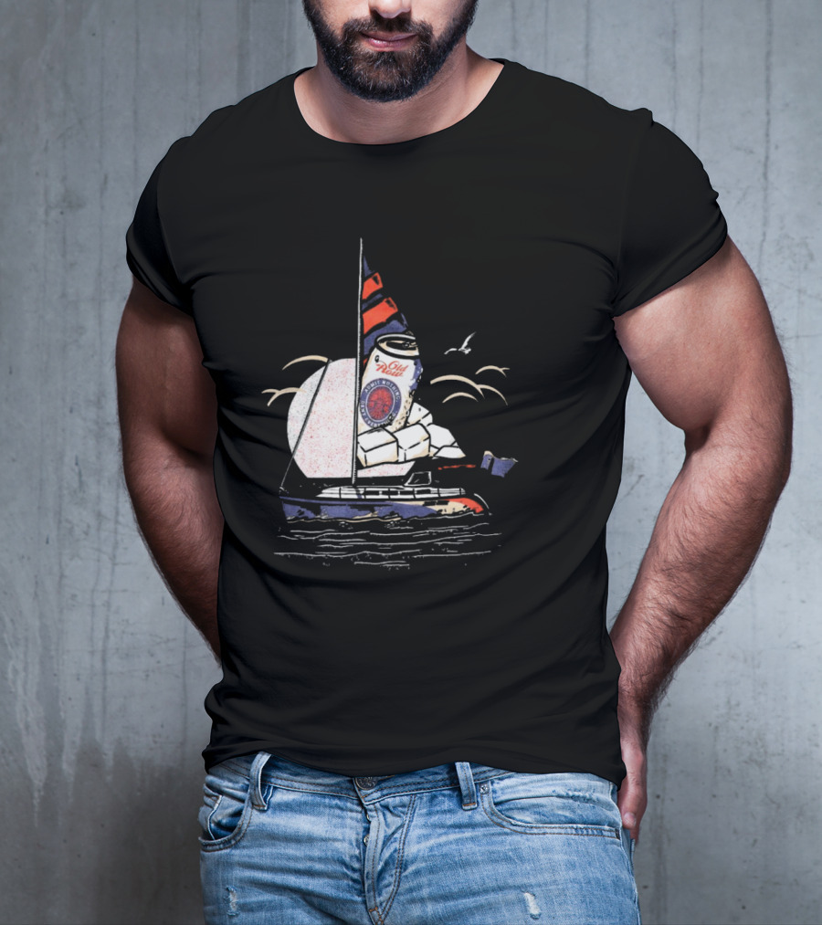 Old Milwaukee Can Sailboat Retro T-Shirt