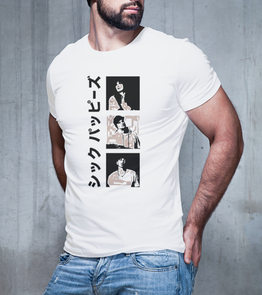 Sick Puppies Wave The Bull Square シックパピーズ Vertical Trio Image T-Shirt