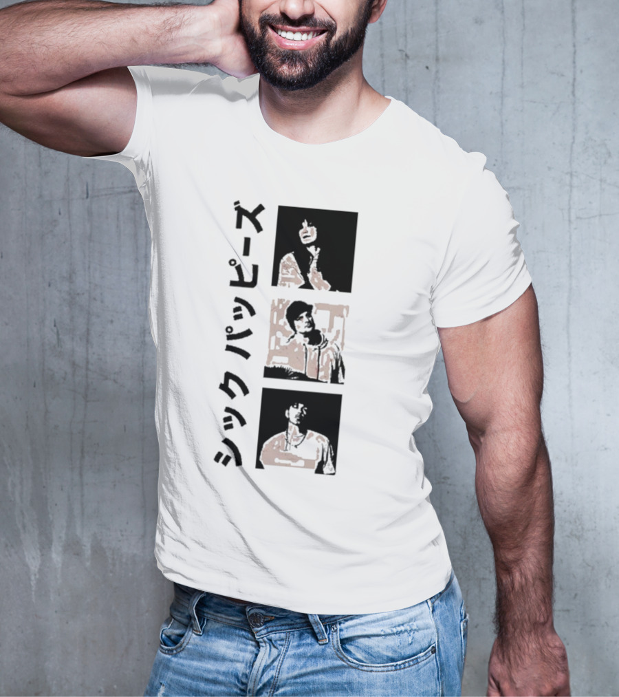 Sick Puppies Wave The Bull Square シックパピーズ Vertical Trio Image T-Shirt