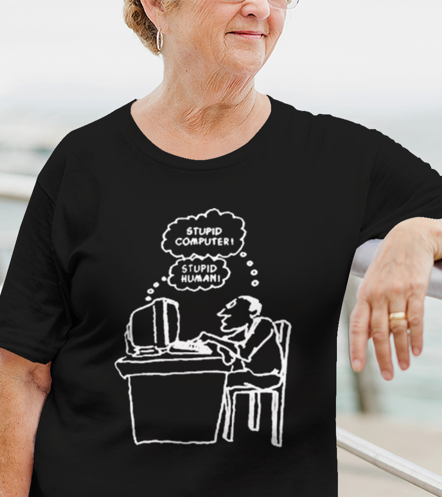 Stupid Computer Stupid Human Comic Interaction T-Shirt