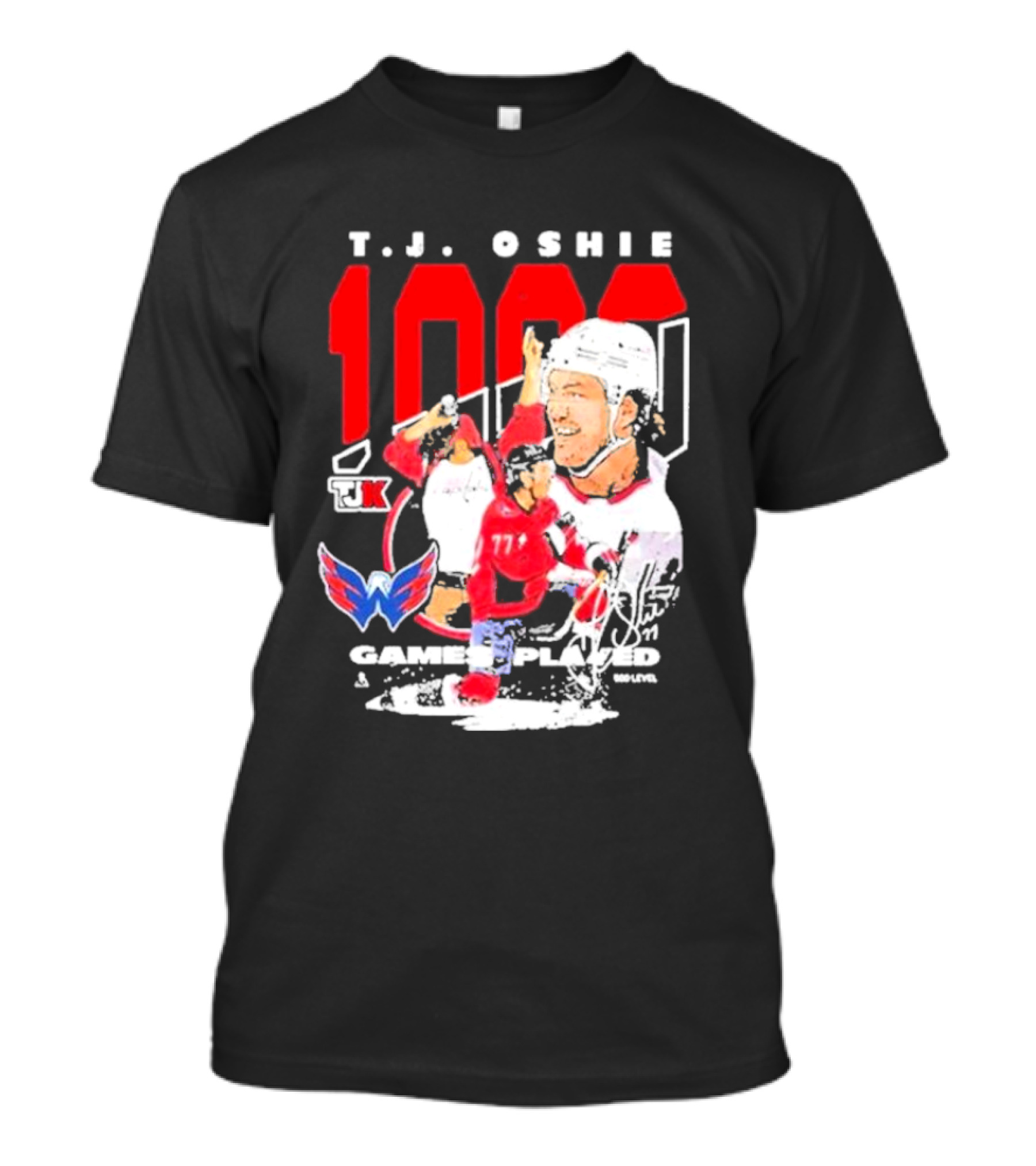 T.J. Oshie 1000 Games Played Washington Capitals TJ1k T-Shirt