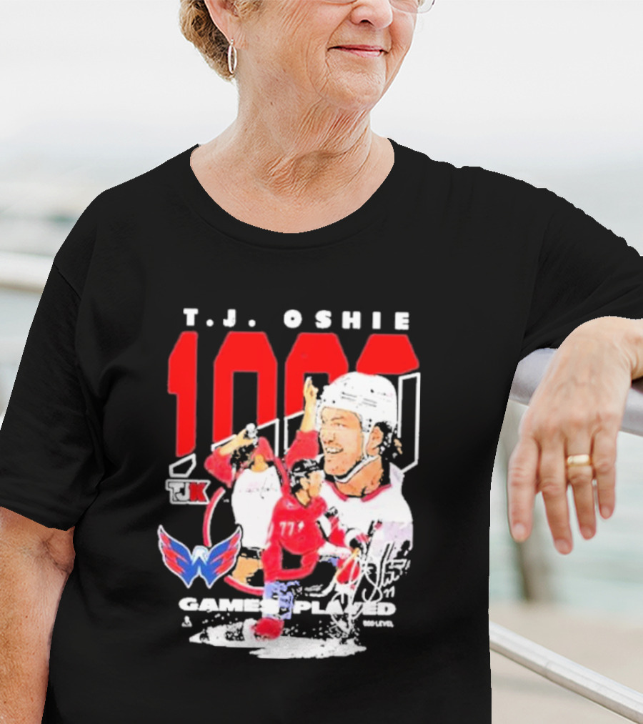 T.J. Oshie 1000 Games Played Washington Capitals TJ1k T-Shirt