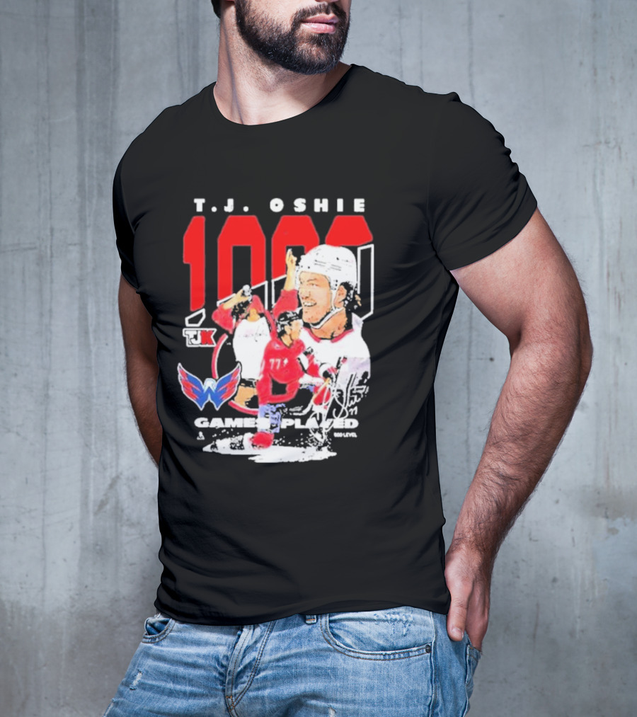 T.J. Oshie 1000 Games Played Washington Capitals TJ1k T-Shirt