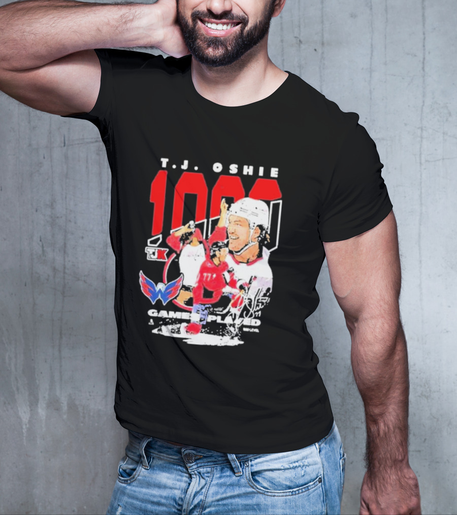 T.J. Oshie 1000 Games Played Washington Capitals TJ1k T-Shirt