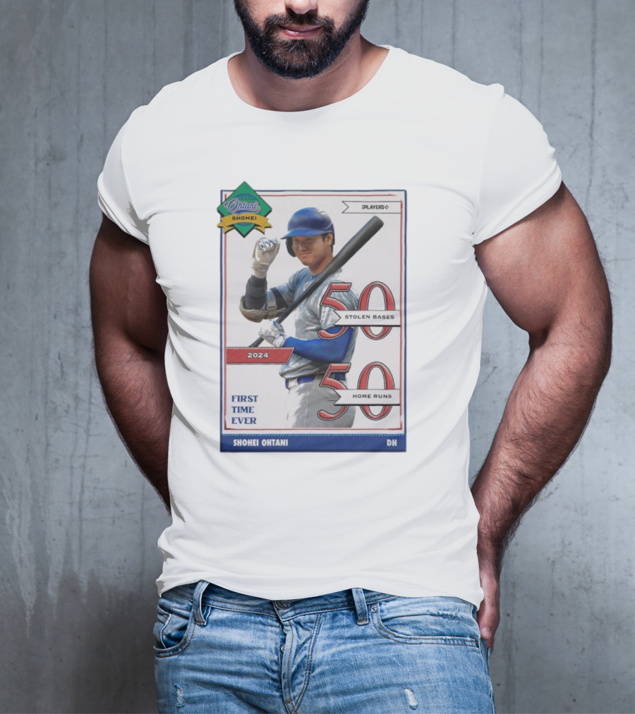 Shohei Ohtani 50 Stolen Bases 50 Home Runs First Time Ever T-Shirt