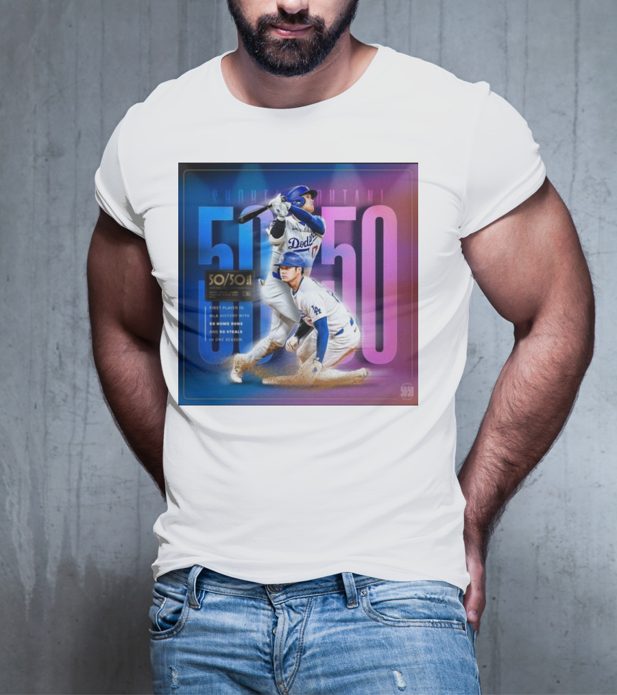 Shohei Ohtani 50/50 First Player MLB History 50 Home Runs And Steals Dodgers T-Shirt