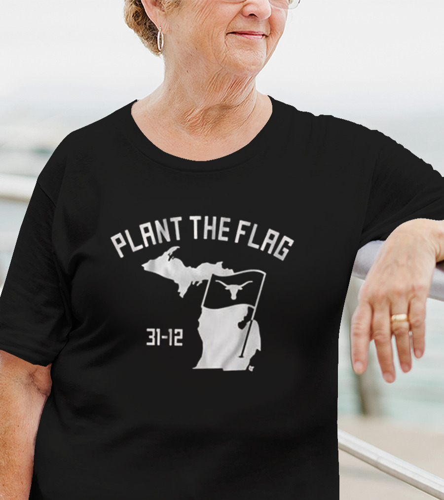 Plant The Flag 31-12 Texas Longhorns Outline T-Shirt