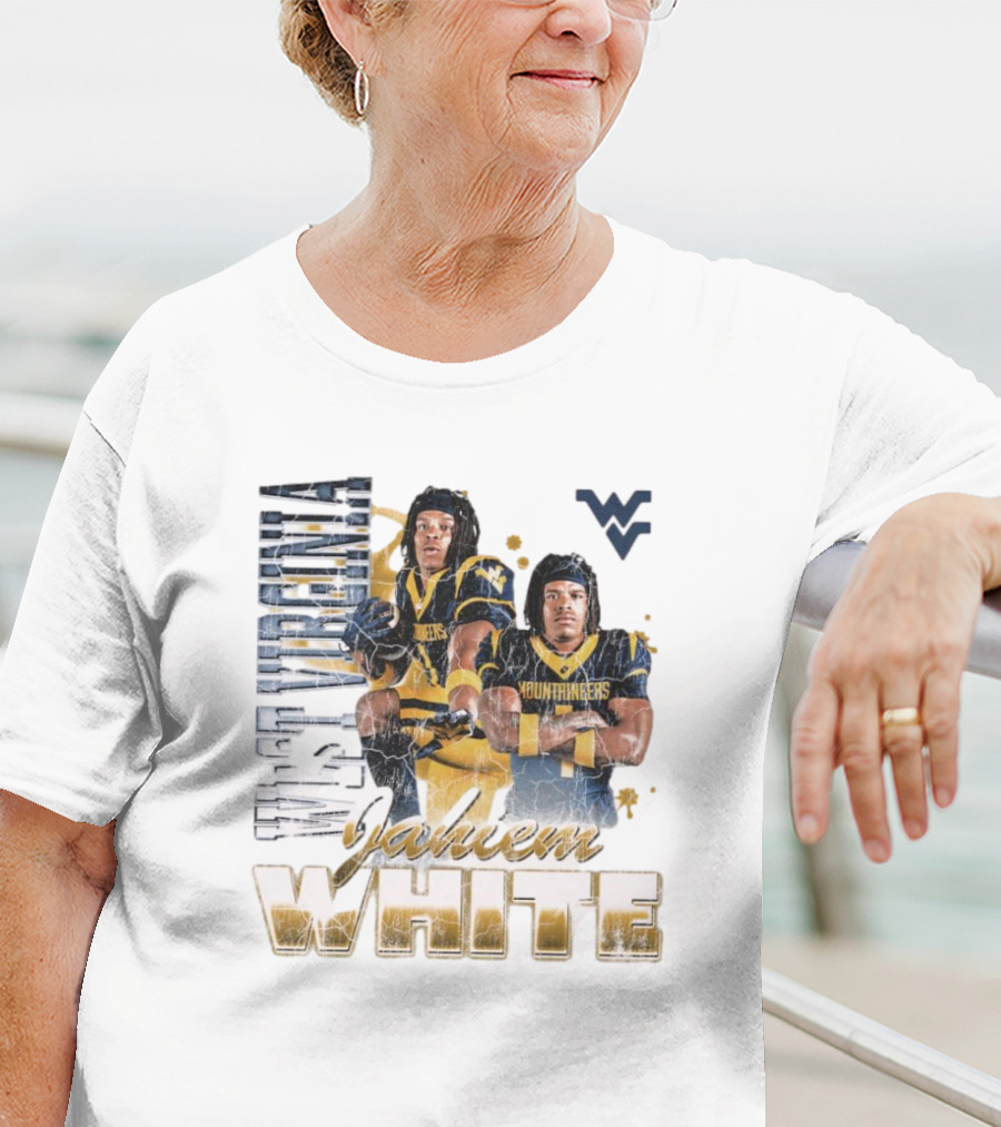 West Virginia Mountaineers Jahiem White 90s Retro Football T-Shirt