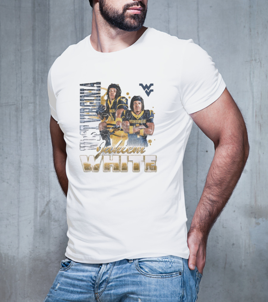 West Virginia Mountaineers Jahiem White 90s Retro Football T-Shirt