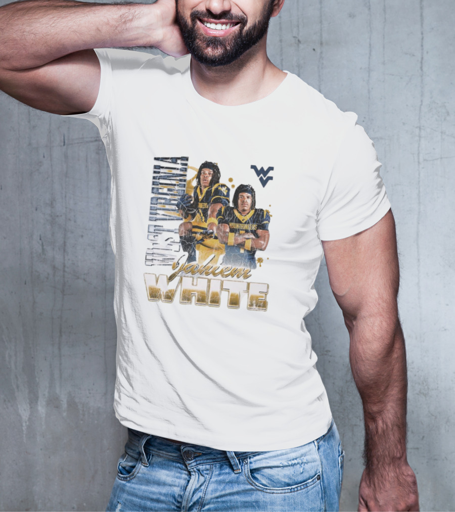 West Virginia Mountaineers Jahiem White 90s Retro Football T-Shirt