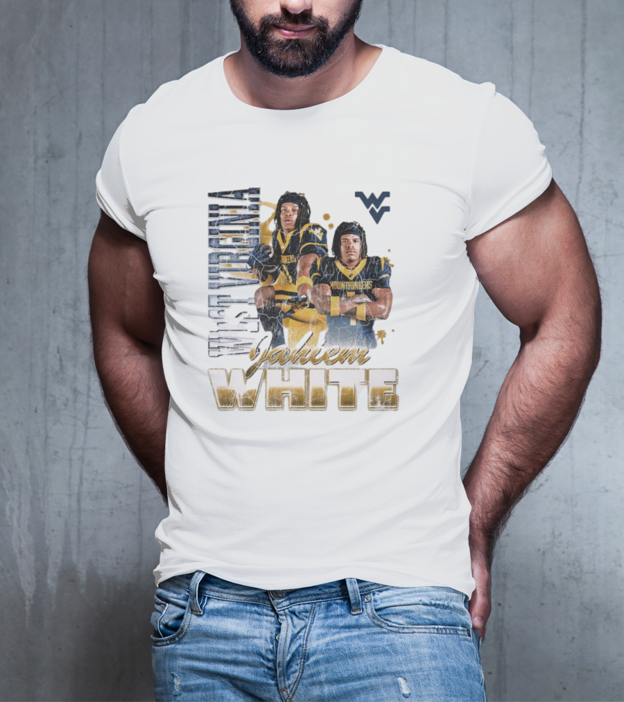 West Virginia Mountaineers Jahiem White 90s Retro Football T-Shirt