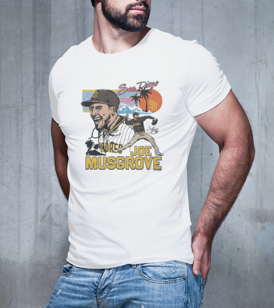 San Diego Padres Joe Musgrove MLB Homage Signature Painting T-Shirt