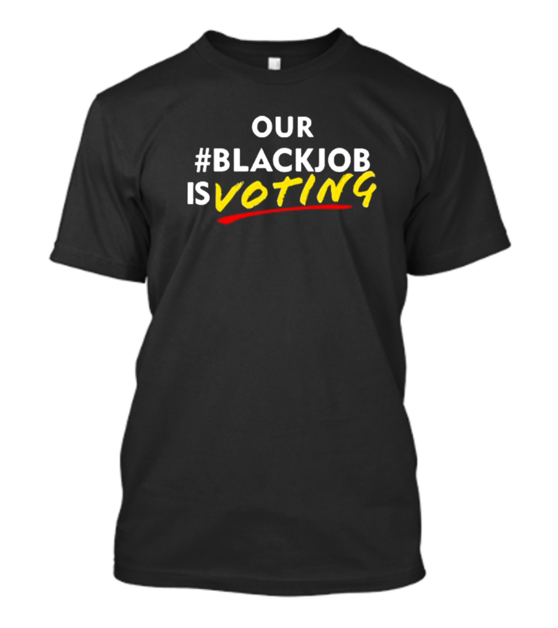Leaundra Ross Wearing Our #Blackjob Is Voting T-Shirt