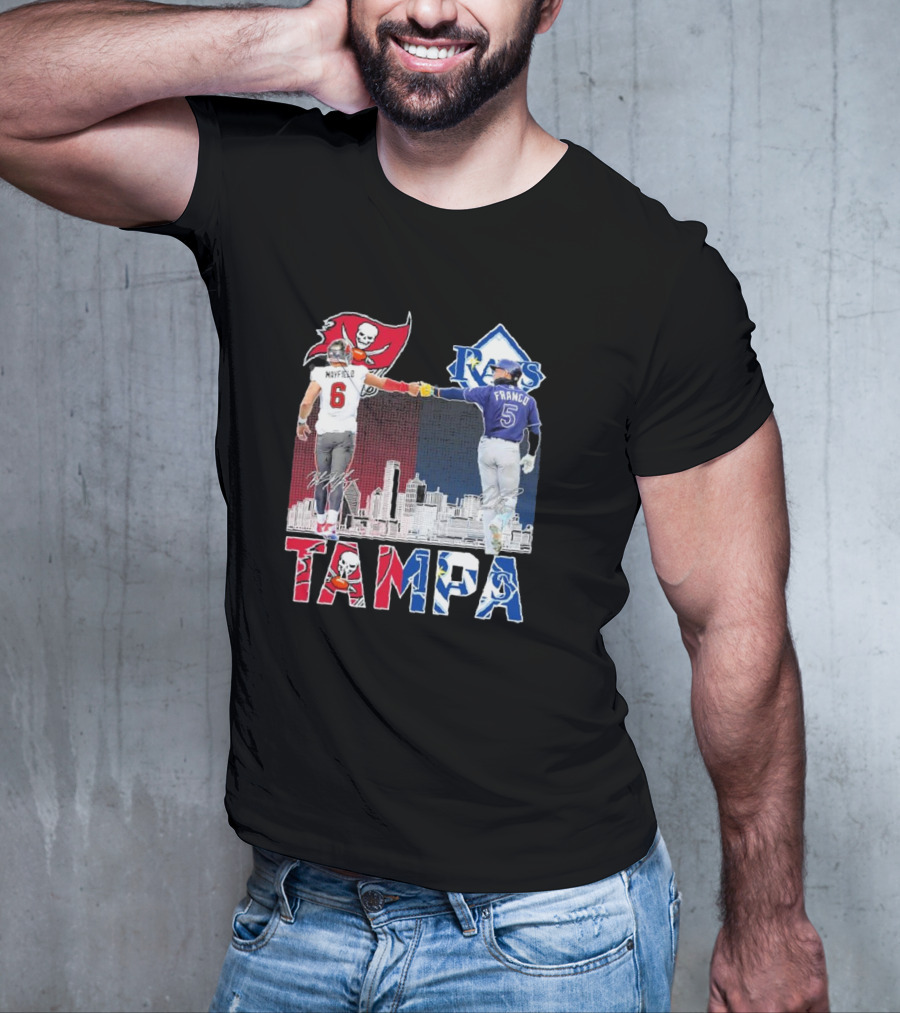 Mayfield 6 Buccaneers Franco 5 Rays Tampa City Collaboration T-Shirt