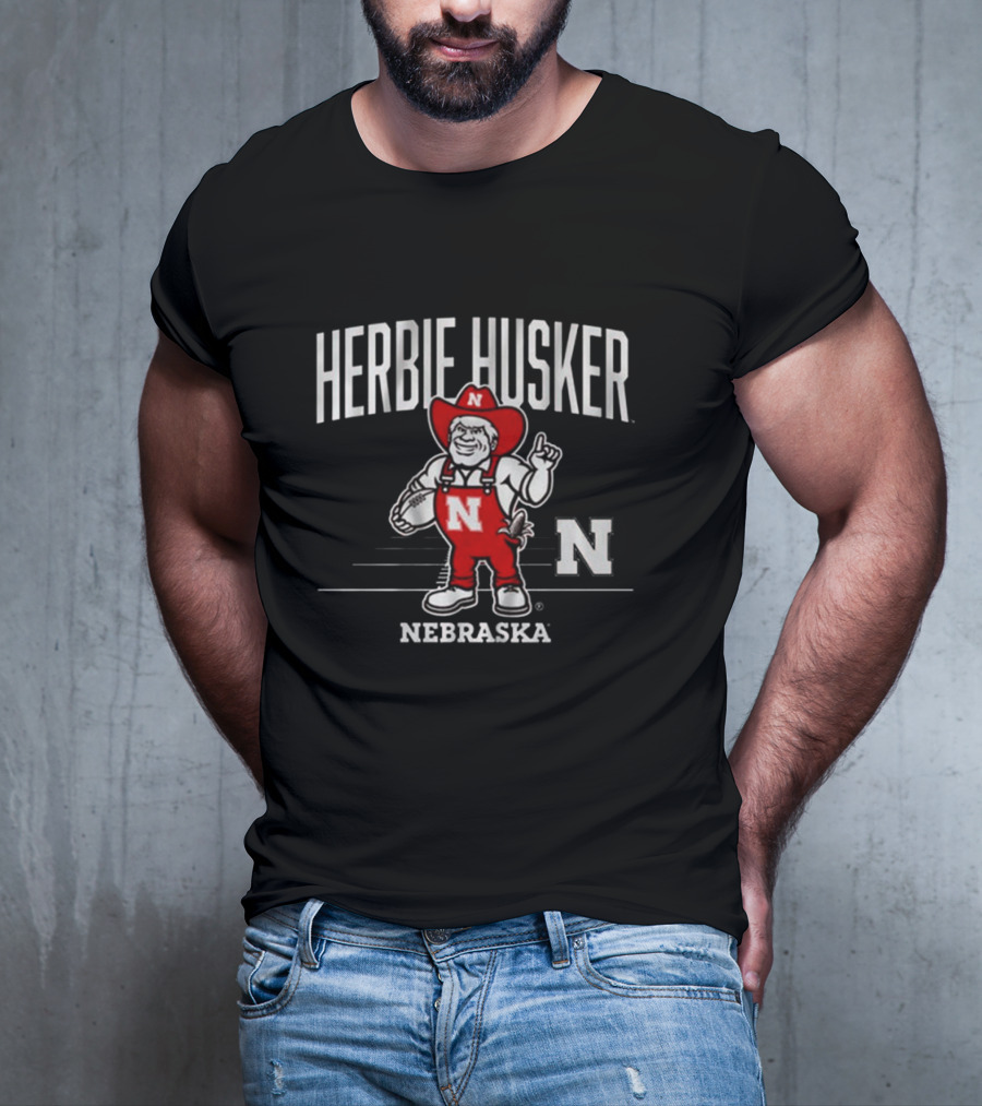 Nebraska Herbie Husker Football Mascot N T-Shirt