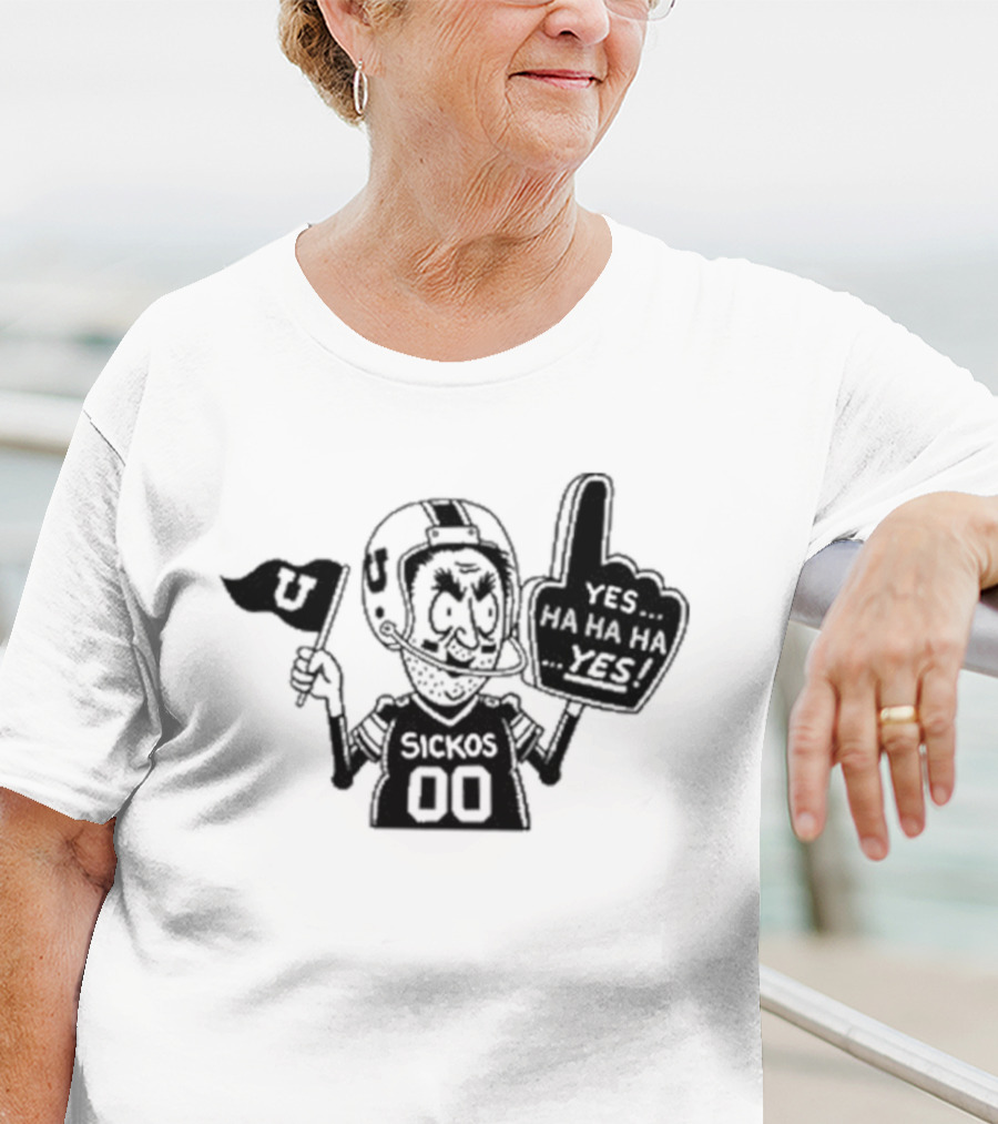Sickos 00 Sports Fanatic Yes Ha Ha Ha U Finger Foam T-Shirt