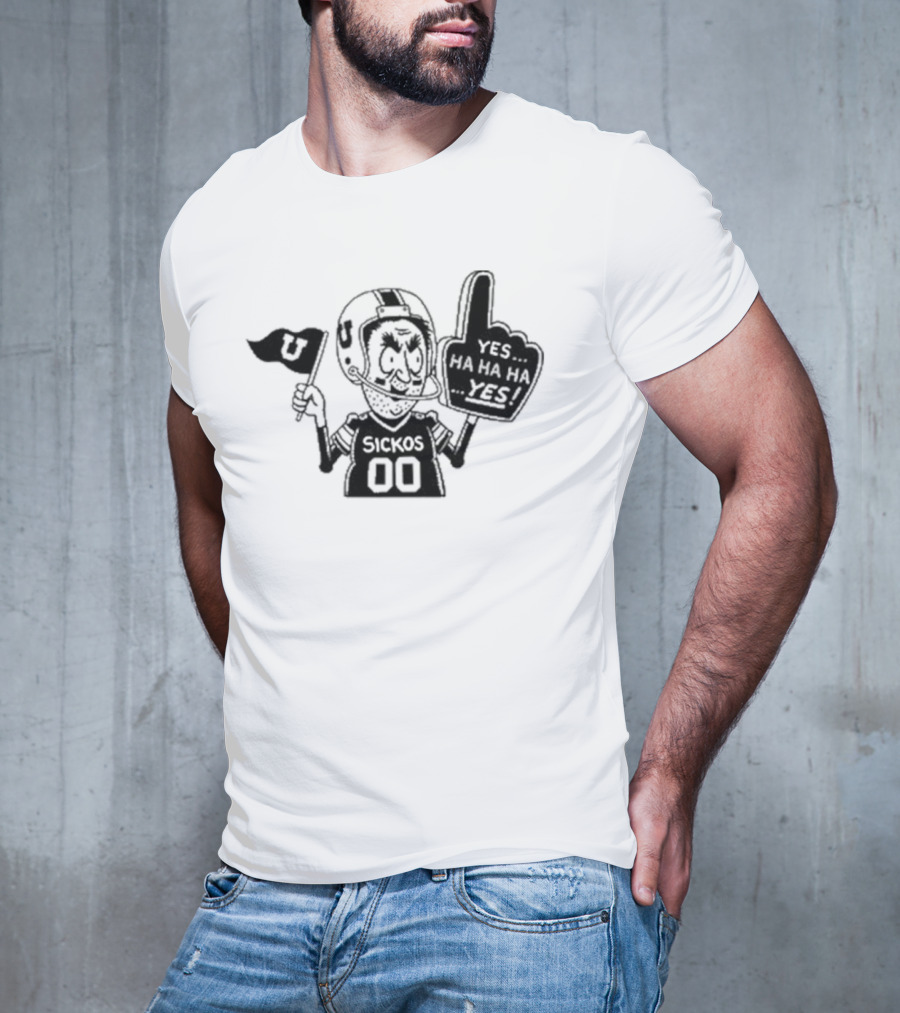 Sickos 00 Sports Fanatic Yes Ha Ha Ha U Finger Foam T-Shirt