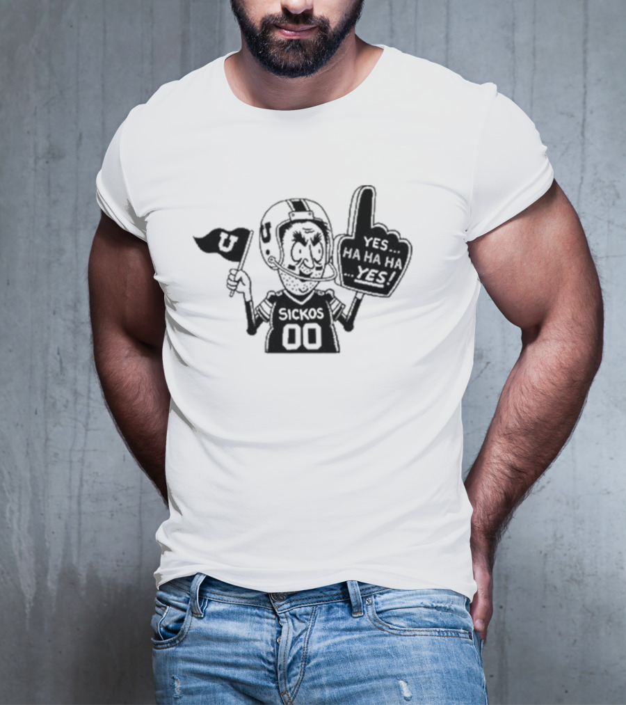 Sickos 00 Sports Fanatic Yes Ha Ha Ha U Finger Foam T-Shirt