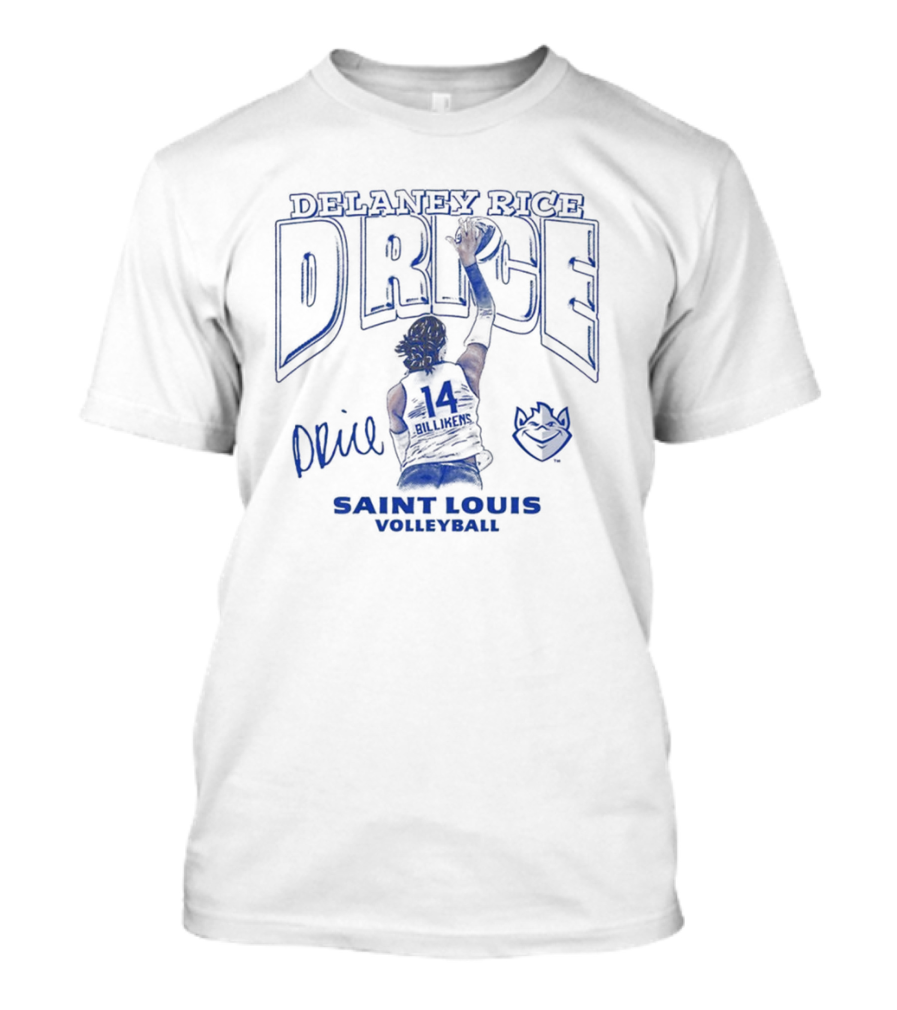 Delaney Rice DRice 14 Saint Louis Volleyball Signature T-Shirt