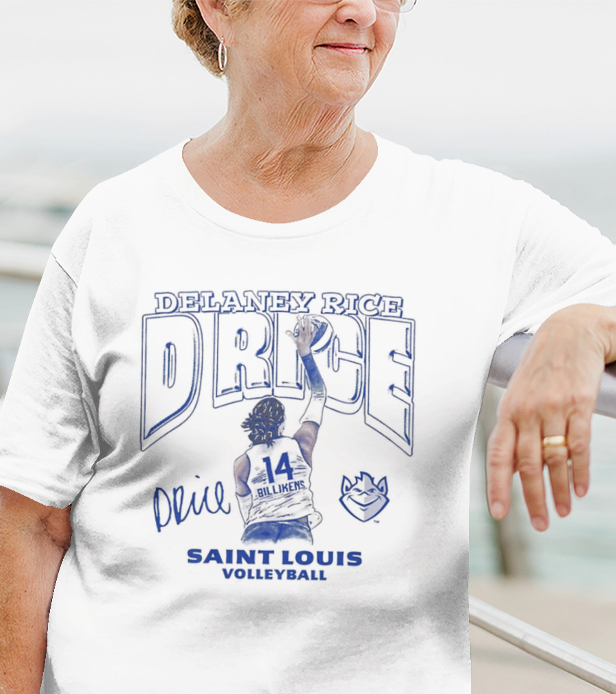 Delaney Rice DRice 14 Saint Louis Volleyball Signature T-Shirt