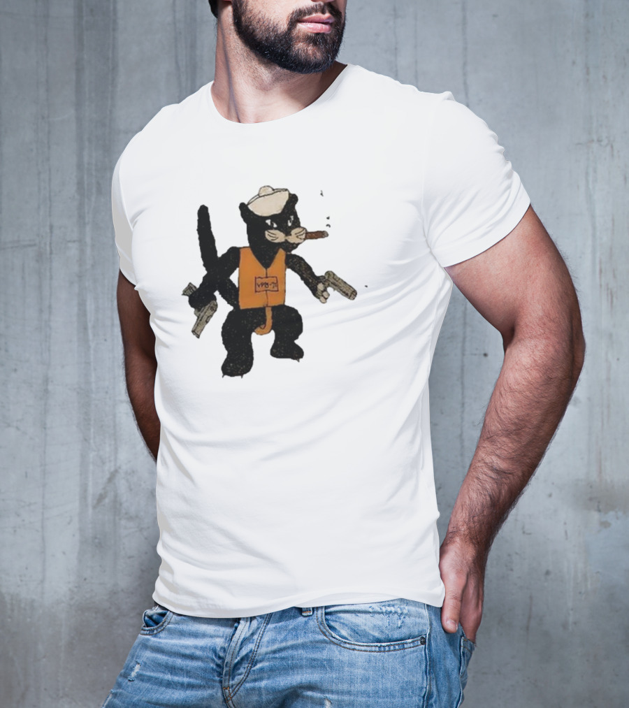 Dylan Cease's Cat Patrol Squadron VPB-71 Vintage Cartoon Panther With Guns And Cigar T-Shirt