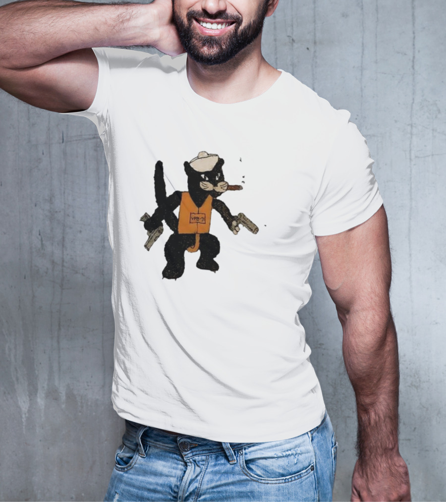 Dylan Cease's Cat Patrol Squadron VPB-71 Vintage Cartoon Panther With Guns And Cigar T-Shirt