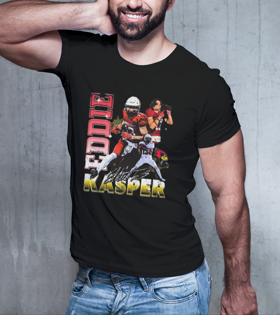 Eddie Kasper Illinois State Redbirds Football Vintage Signature T-Shirt