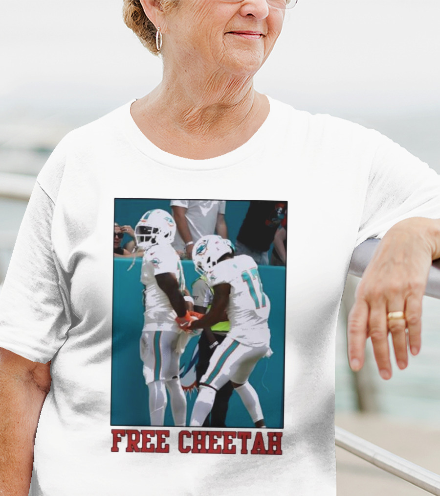 Free Cheetah Miami Dolphins Football Players T-Shirt