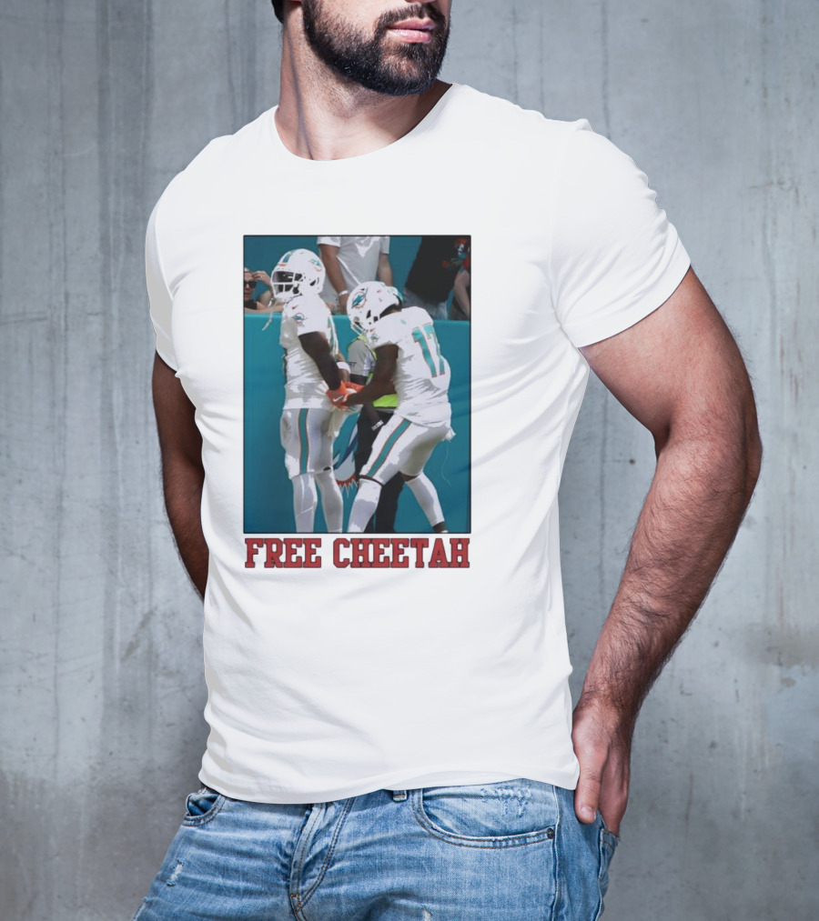 Free Cheetah Miami Dolphins Football Players T-Shirt