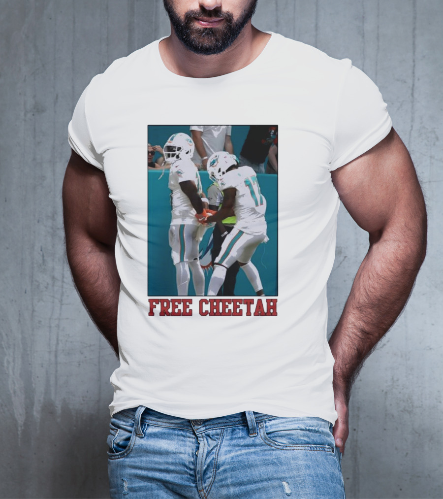 Free Cheetah Miami Dolphins Football Players T-Shirt