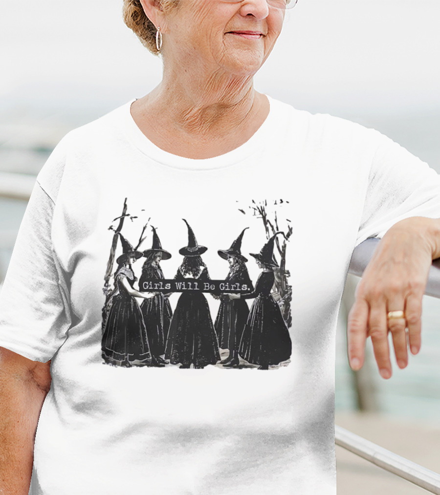 Girls Will Be Girls Witch Circle T-Shirt