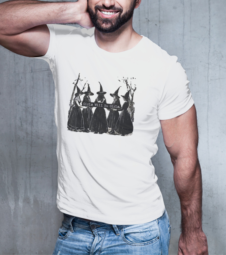 Girls Will Be Girls Witch Circle T-Shirt