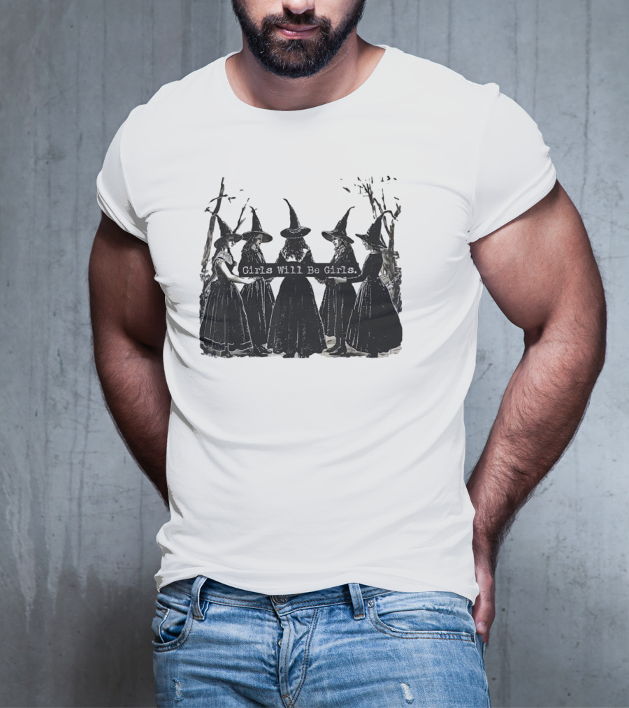 Girls Will Be Girls Witch Circle T-Shirt
