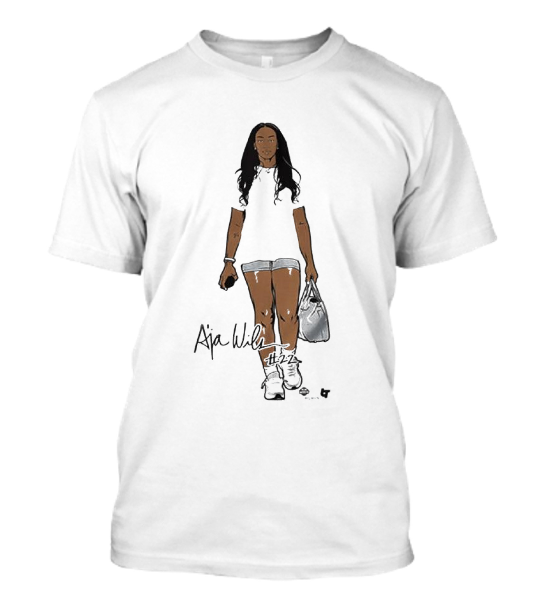 A’ja Wilson Black And White Signature T-Shirt