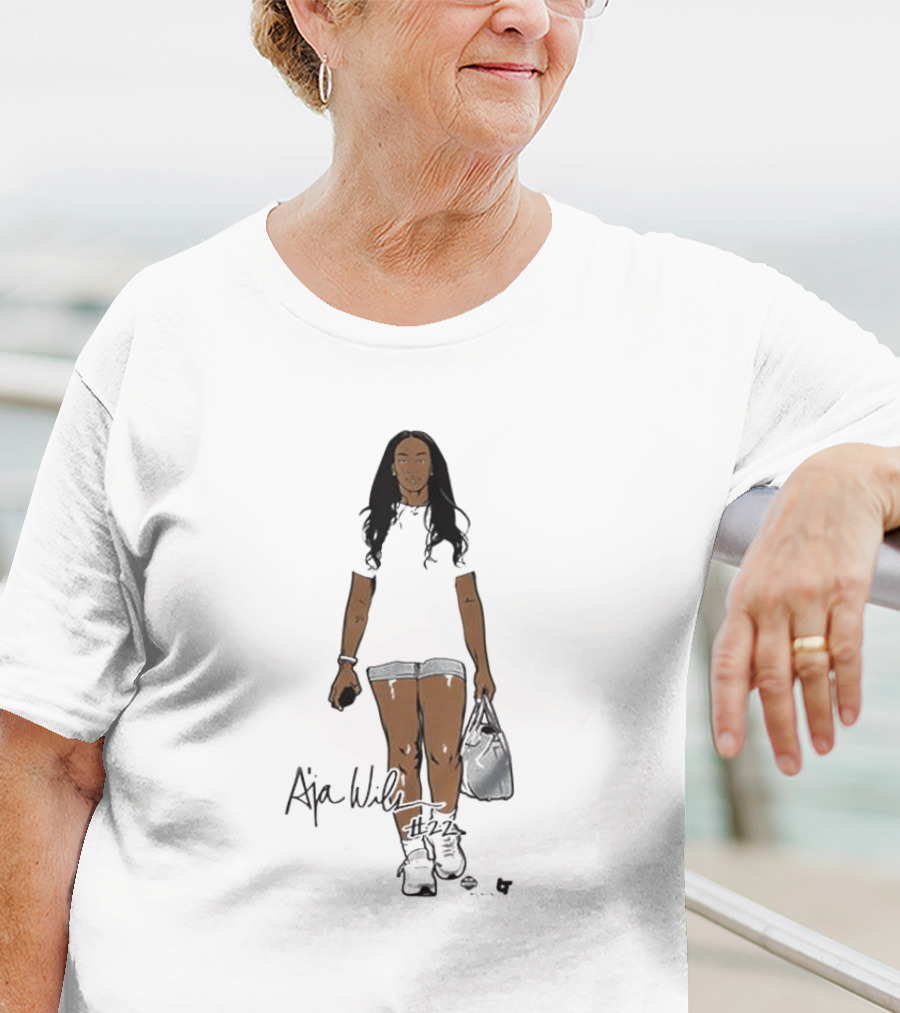 A’ja Wilson Black And White Signature T-Shirt