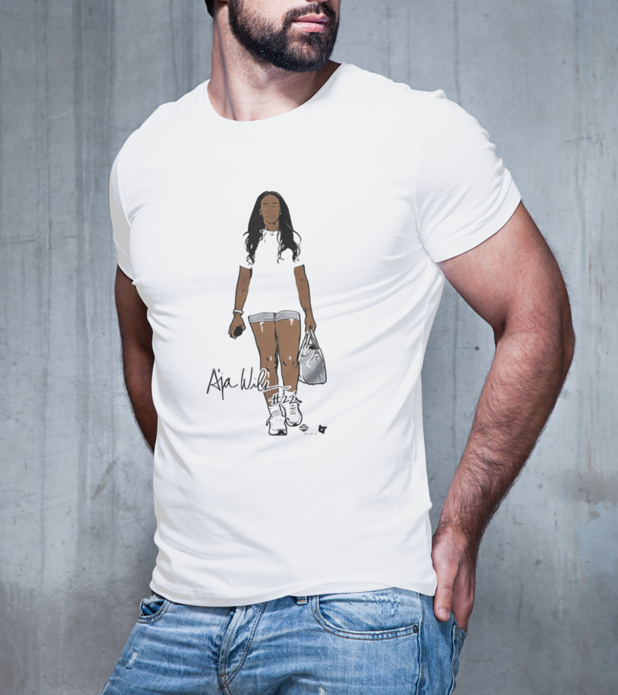A’ja Wilson Black And White Signature T-Shirt