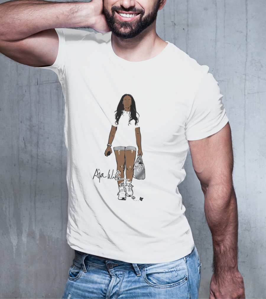 A’ja Wilson Black And White Signature T-Shirt