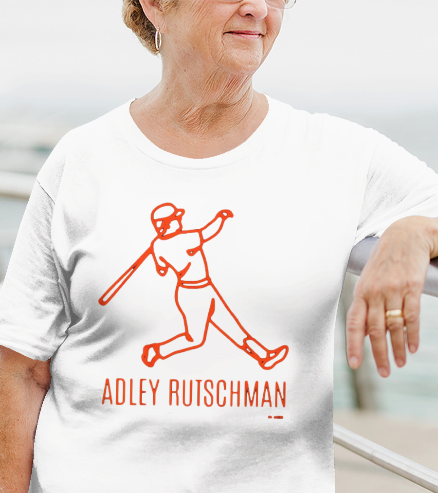 Adley Rutschman Lean Back Baltimore Orioles MLB Outline T-Shirt
