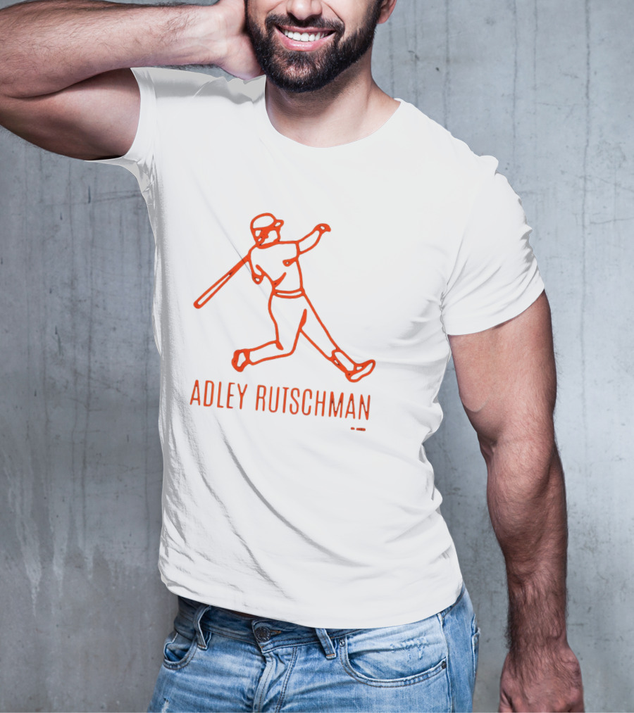 Adley Rutschman Lean Back Baltimore Orioles MLB Outline T-Shirt