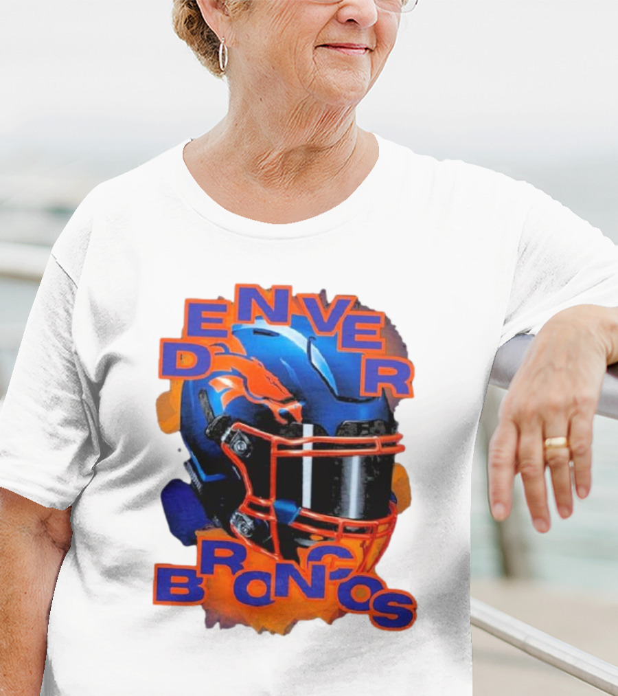 Denver Broncos Helmet Team Sports T-Shirt