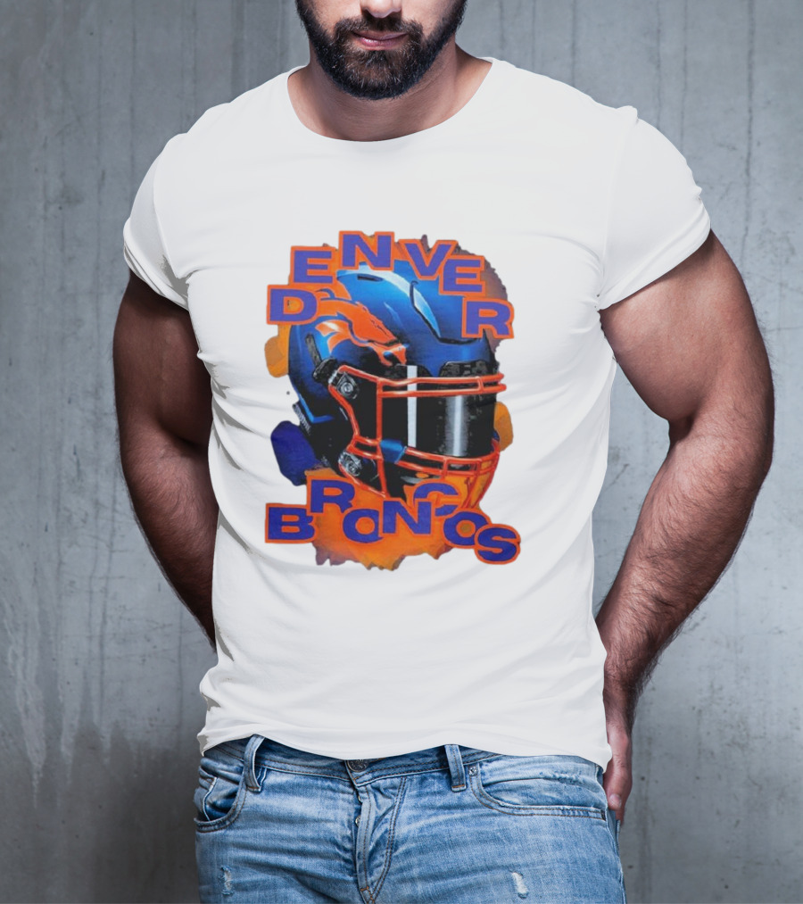 Denver Broncos Helmet Team Sports T-Shirt