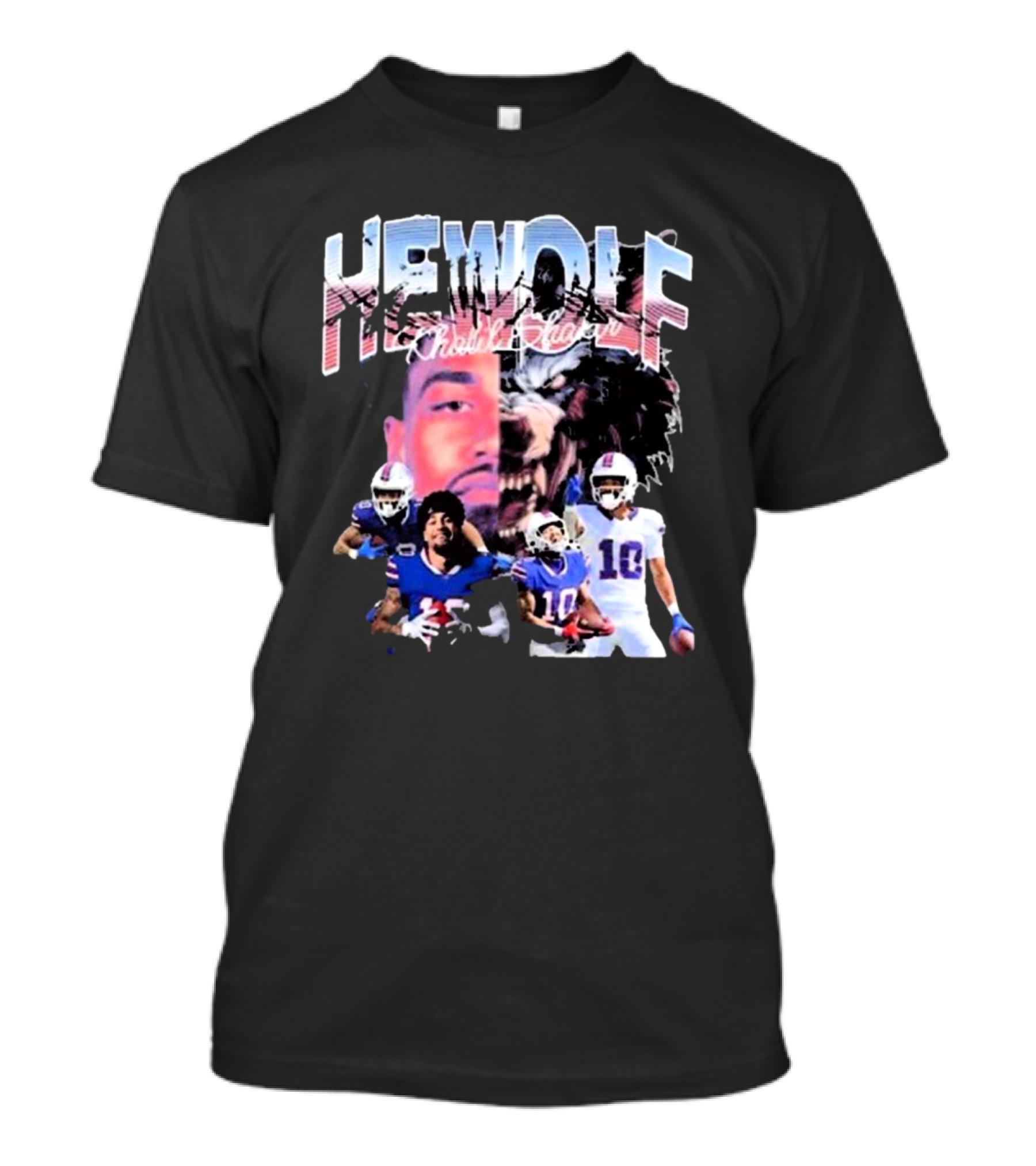 HeWolf Khalil Shakir Buffalo Bills NFL Players Wolf Fusion T-Shirt