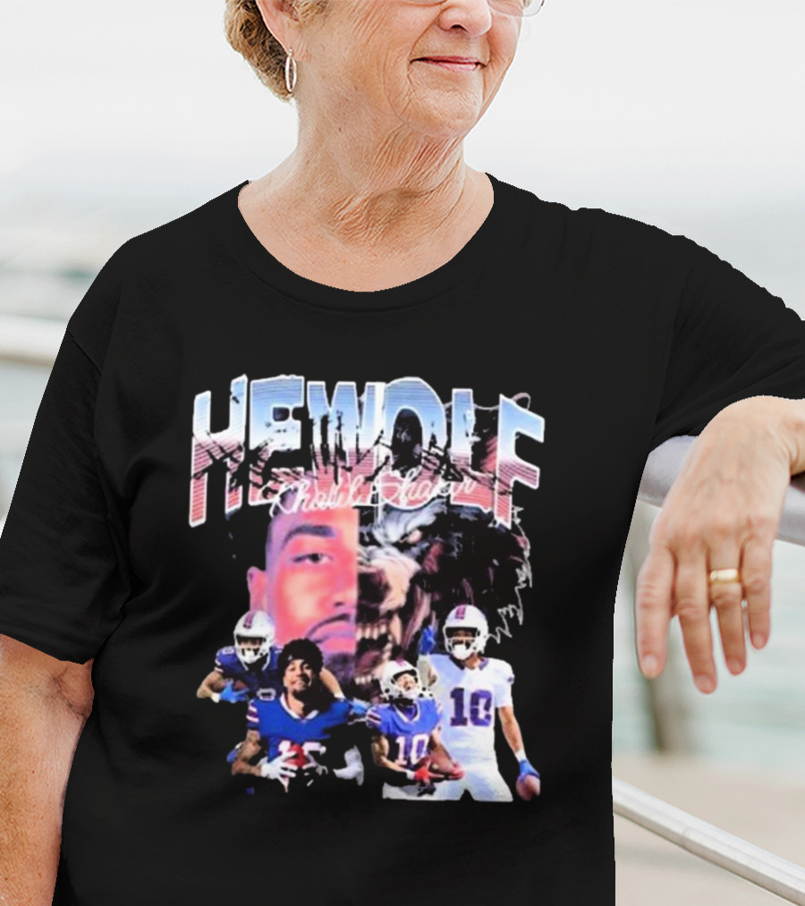 HeWolf Khalil Shakir Buffalo Bills NFL Players Wolf Fusion T-Shirt