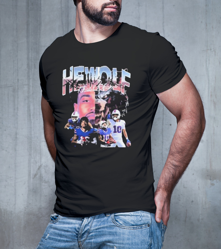 HeWolf Khalil Shakir Buffalo Bills NFL Players Wolf Fusion T-Shirt