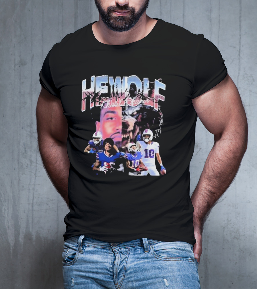 HeWolf Khalil Shakir Buffalo Bills NFL Players Wolf Fusion T-Shirt