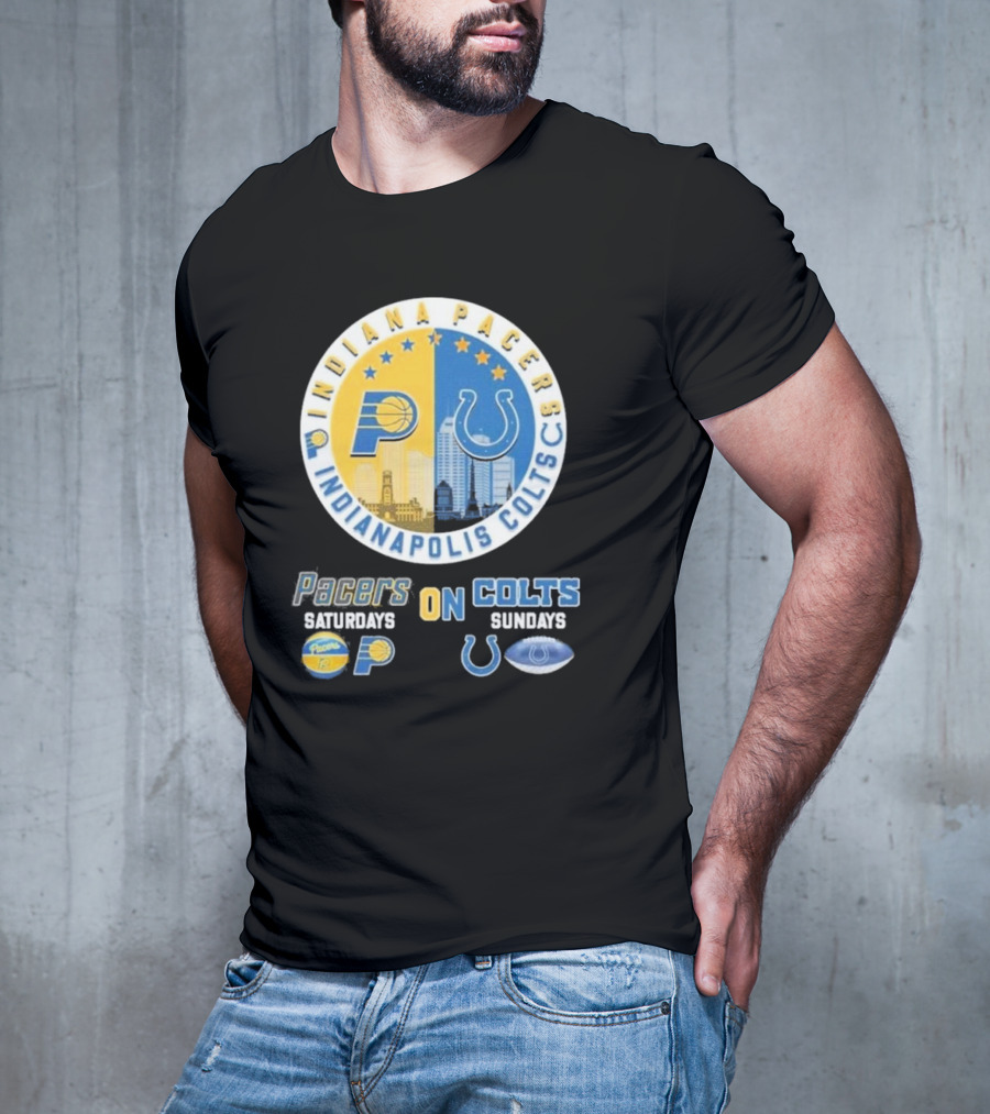 Indiana Pacers Indianapolis Colts Saturdays Pacers On Sundays Colts T-Shirt